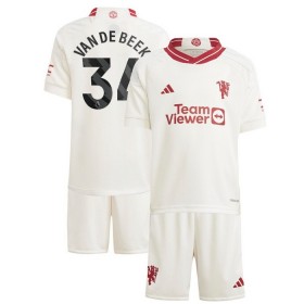 Manchester United Van De Beek 34 Børn Tredjesæt 2023-24 Kortærmet(+ Korte bukser)